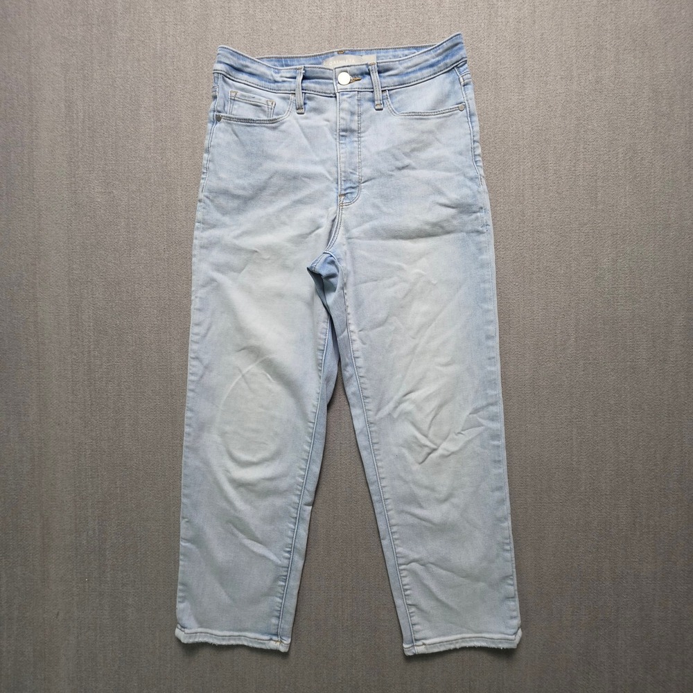 Athleta Straight Leg Jeans Women 4P Light Blue High Rise Cropped Denim